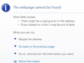 The webpage cannot be found